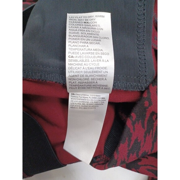 Chicos Pull On Pants Black Red Geometric Print Size 0.5 T - Picture 10 of 10